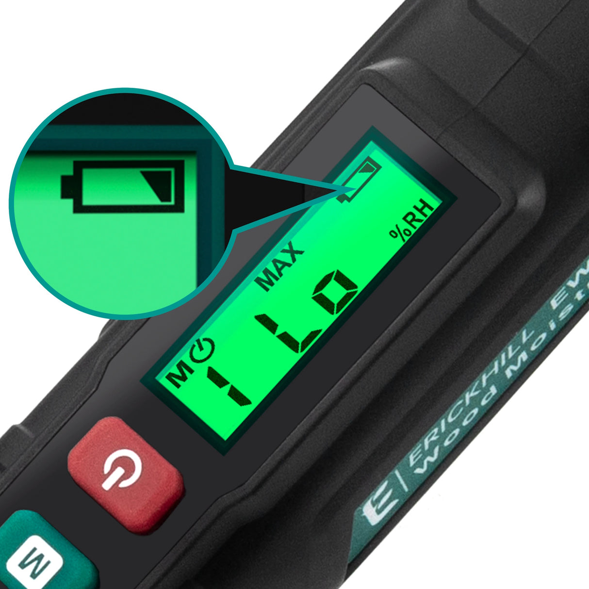 ERICKHILL Meter Lembapan Kayu Digital Jenis Pen dengan Paparan LCD. Kayu - Konkrit +