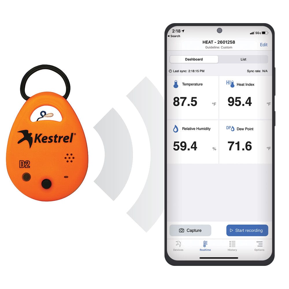 Kestrel DROP D2HS Heat Stress Monitor - ExtremeMeters.com